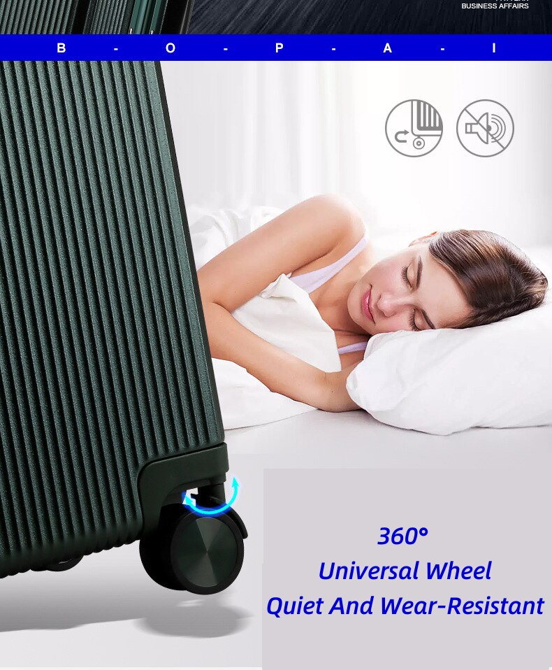 BOPAI – valise à roulettes pour hommes et femmes, valise à roulettes, à la mode, bagage à main de voyage, cabine de grande capacité
