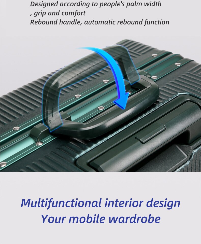 BOPAI – valise à roulettes pour hommes et femmes, valise à roulettes, à la mode, bagage à main de voyage, cabine de grande capacité