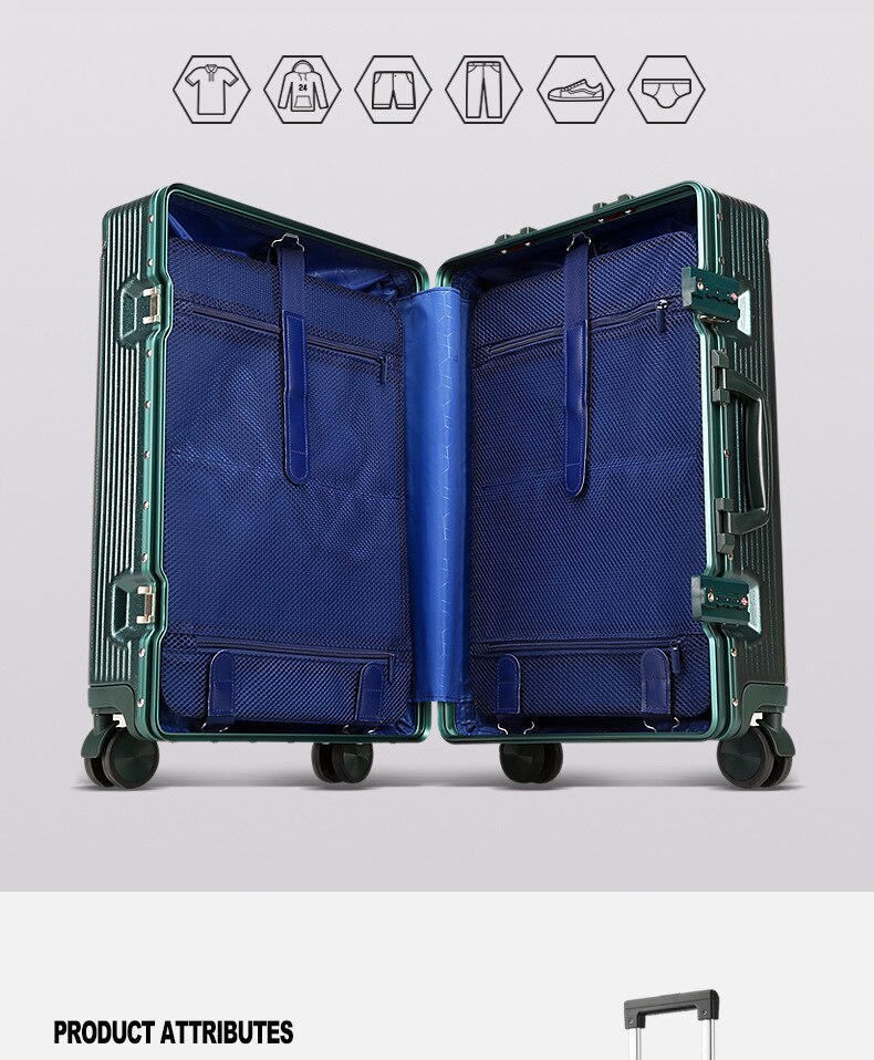 BOPAI – valise à roulettes pour hommes et femmes, valise à roulettes, à la mode, bagage à main de voyage, cabine de grande capacité