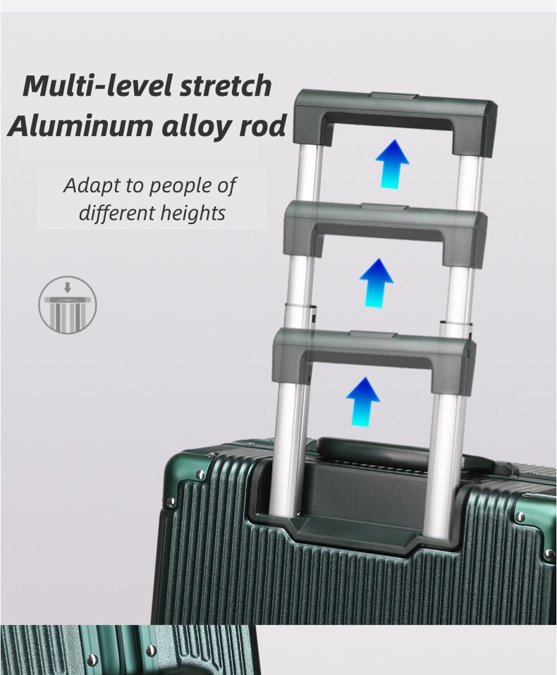 BOPAI – valise à roulettes pour hommes et femmes, valise à roulettes, à la mode, bagage à main de voyage, cabine de grande capacité