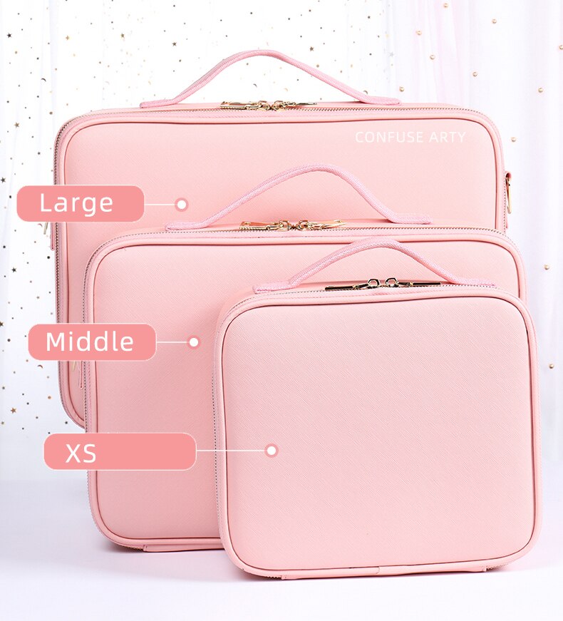 LHLYSGS PU étui à cosmétiques étanche valises multi-étages grand sac de maquillage professionnel femmes beauté organisateur sac à cosmétiques LHLYSGS PU étui à cosmétiques étanche valises multi-étages grand sac de maquillage professionnel femmes beauté organisateur sac à cosmétiques
