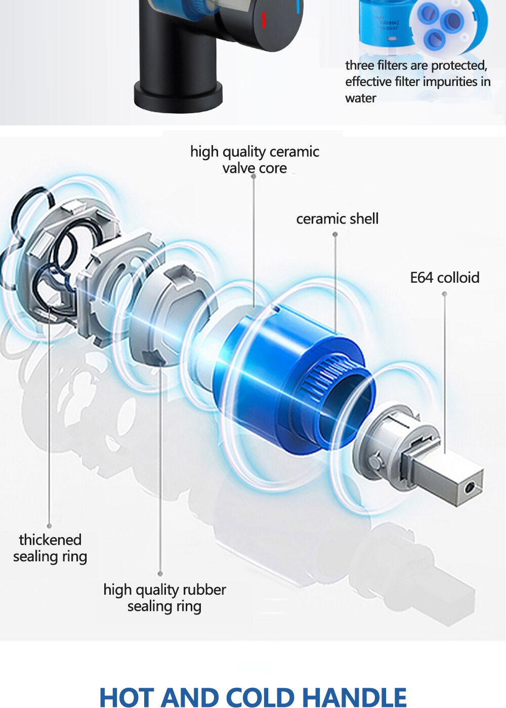DQOK – robinet de cuisine extractible à capteur de nickel brossé, en acier inoxydable, noir, à Induction intelligente, à commande tactile, pour évier