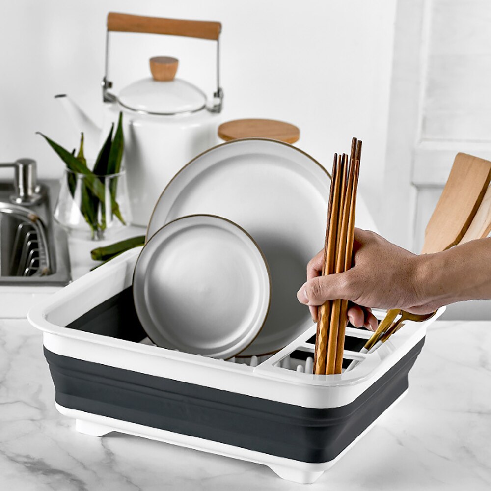 Égouttoir à vaisselle pliable, égouttoir à vaisselle, plateau de vidange, passoire avec égouttoir pour bol, fourchette à vaisselle cuillère rangement de cuisine