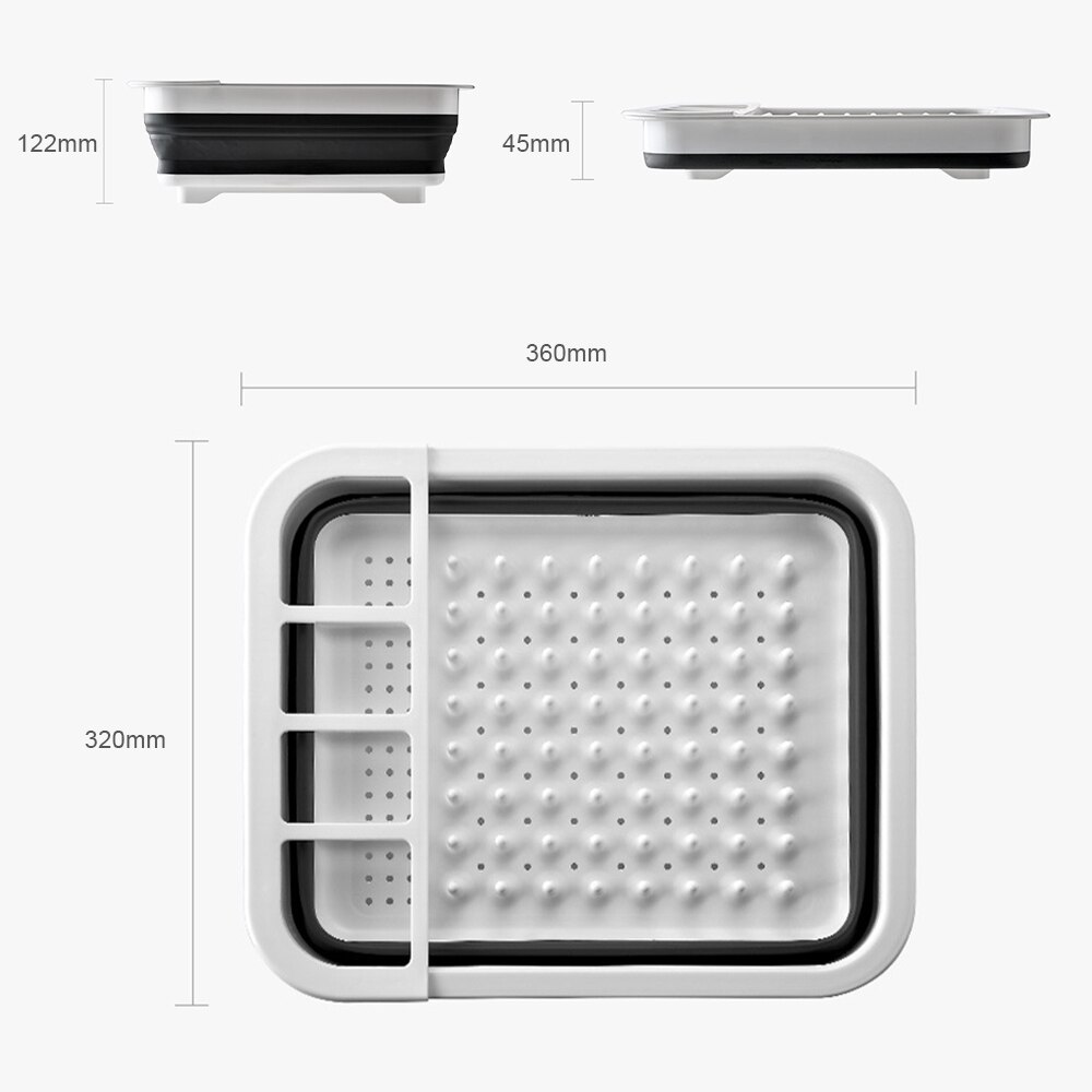 Égouttoir à vaisselle pliable, égouttoir à vaisselle, plateau de vidange, passoire avec égouttoir pour bol, fourchette à vaisselle cuillère rangement de cuisine