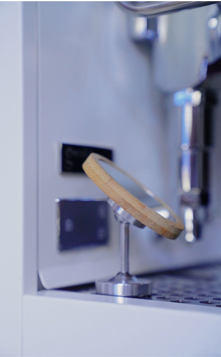 Miroir magnétique réfléchissant pour l'observation du débit de la lentille de expresso, Base en bois, doseur de café, outil pour Machine à café