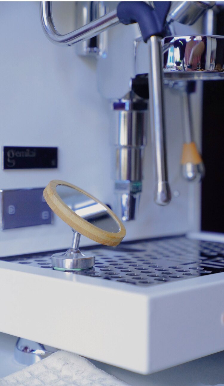 Miroir magnétique réfléchissant pour l'observation du débit de la lentille de expresso, Base en bois, doseur de café, outil pour Machine à café