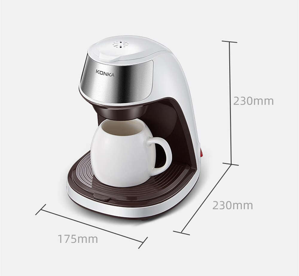 KONKA – Mini Machine à café automatique, 220v, pour la maison, style américain, pour préparer du café en poudre, du thé, facile à utiliser, tasse gratuite KONKA – Mini Machine à café automatique, 220v, pour la maison, style américain, pour préparer du café en poudre, du thé, facile à utiliser, tasse gratuite