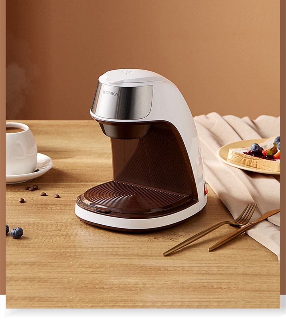 KONKA – Mini Machine à café automatique, 220v, pour la maison, style américain, pour préparer du café en poudre, du thé, facile à utiliser, tasse gratuite KONKA – Mini Machine à café automatique, 220v, pour la maison, style américain, pour préparer du café en poudre, du thé, facile à utiliser, tasse gratuite