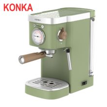 KONKA – Machine à café expresso automatique, verte, réservoir d'eau 1,2 l, 2 en 1, café au lait, capsules de café et poudre