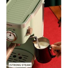 KONKA – Machine à café expresso automatique, verte, réservoir d'eau 1,2 l, 2 en 1, café au lait, capsules de café et poudre