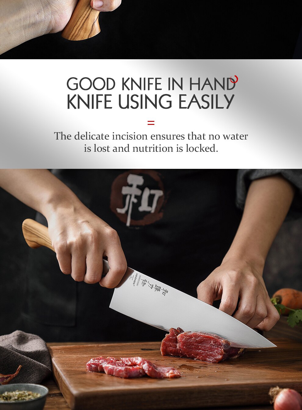 HEZHEN – ensemble de couteaux sandik 14C28N, en acier inoxydable, Chef Santoku, couteau de cuisine utilitaire pour la viande, 1-5 pièces