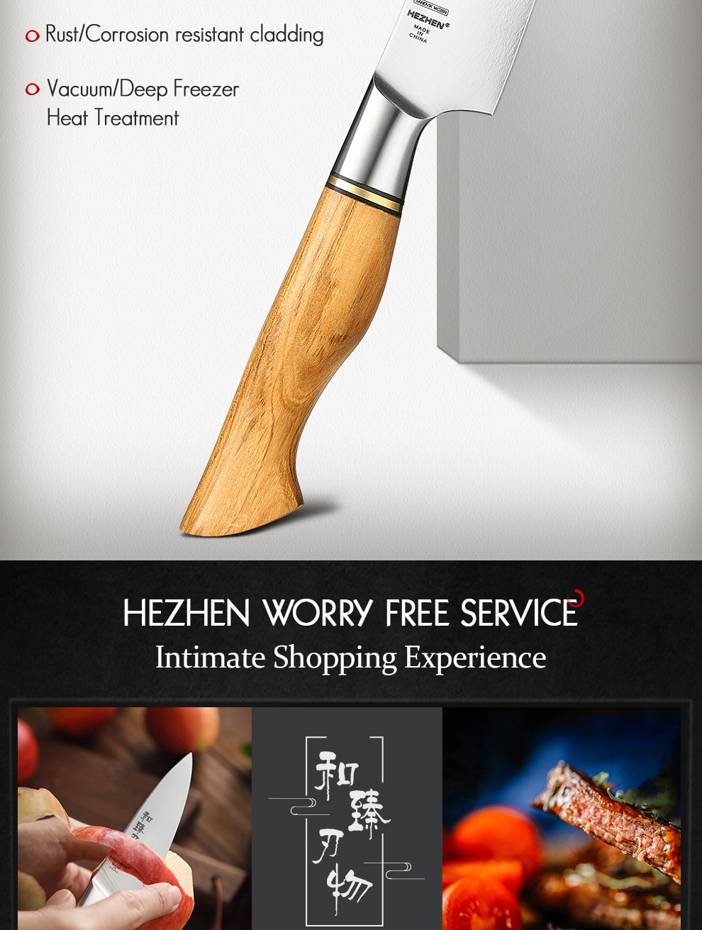 HEZHEN – ensemble de couteaux sandik 14C28N, en acier inoxydable, Chef Santoku, couteau de cuisine utilitaire pour la viande, 1-5 pièces