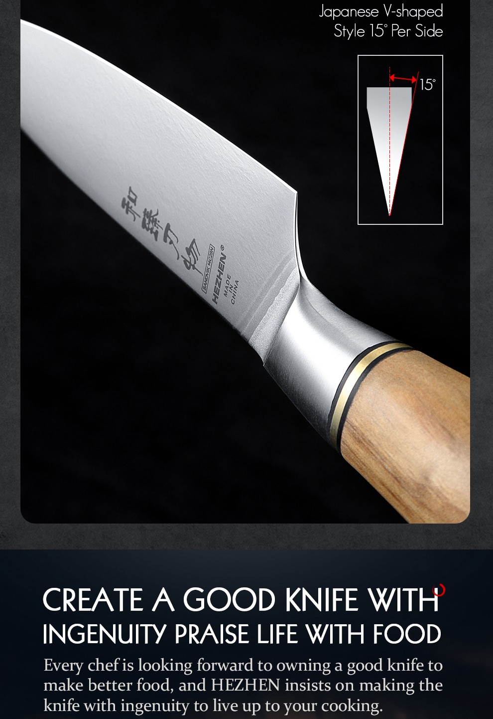 HEZHEN – ensemble de couteaux sandik 14C28N, en acier inoxydable, Chef Santoku, couteau de cuisine utilitaire pour la viande, 1-5 pièces