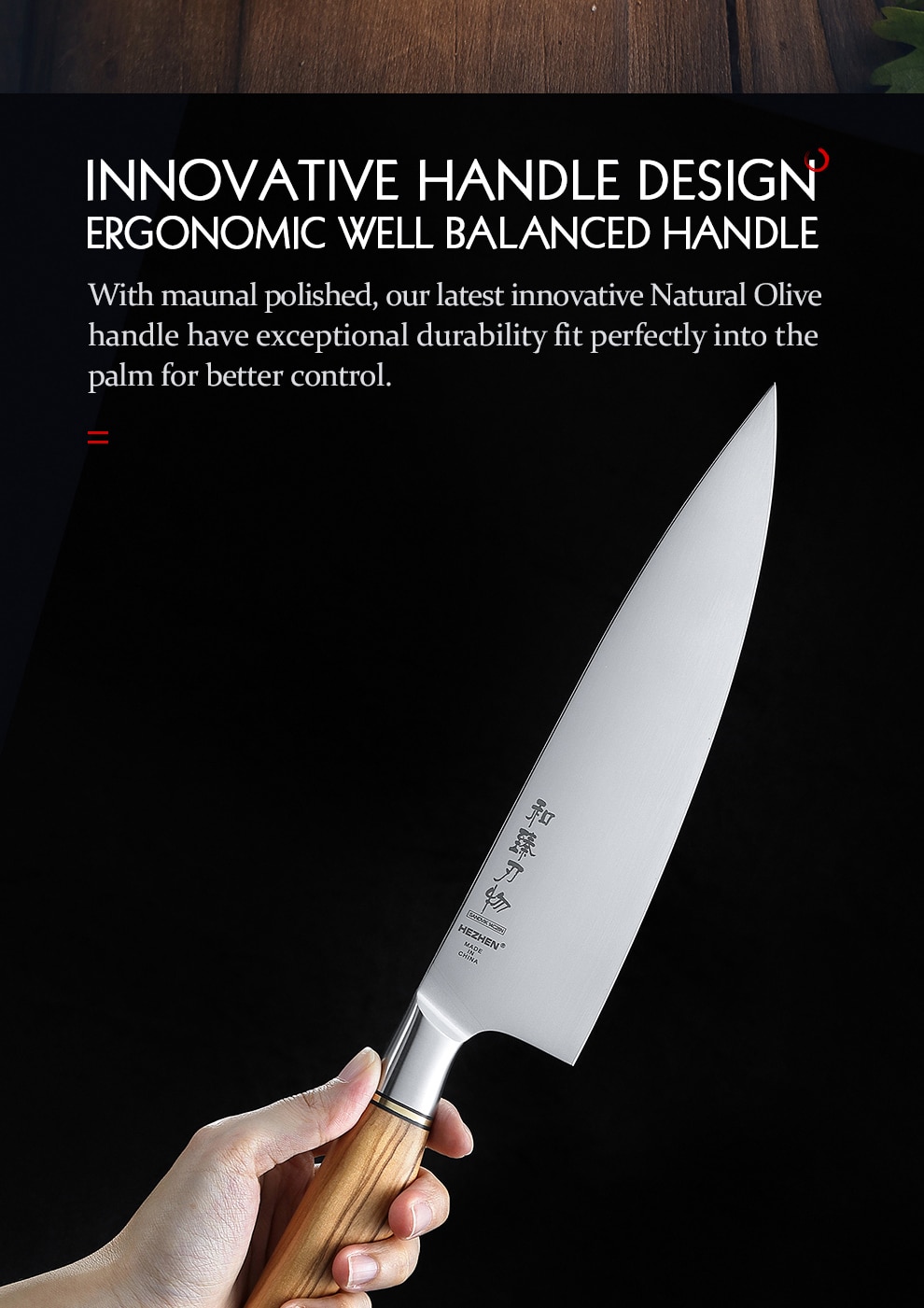 HEZHEN – ensemble de couteaux sandik 14C28N, en acier inoxydable, Chef Santoku, couteau de cuisine utilitaire pour la viande, 1-5 pièces