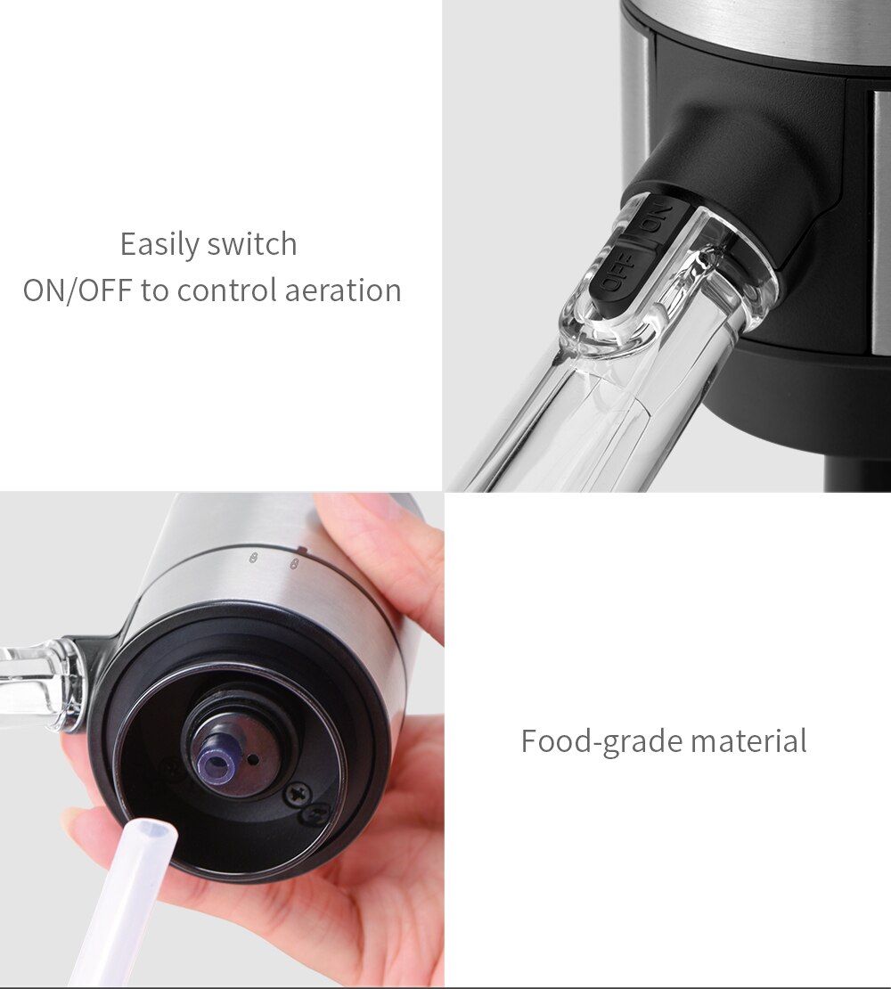 Décanteur à vin électrique à piles en acier inoxydable, aérateur et distributeur de vin, nouveauté 2021