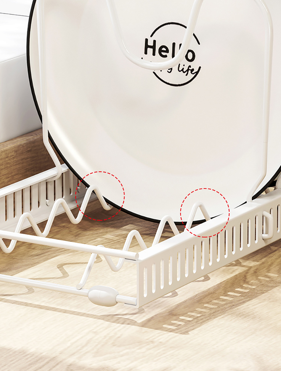 Organisateur de casseroles extensible, organisateur d'armoire de casseroles et poêles avec 4/7 compartiments réglables, organisateur d'armoire de cuisine