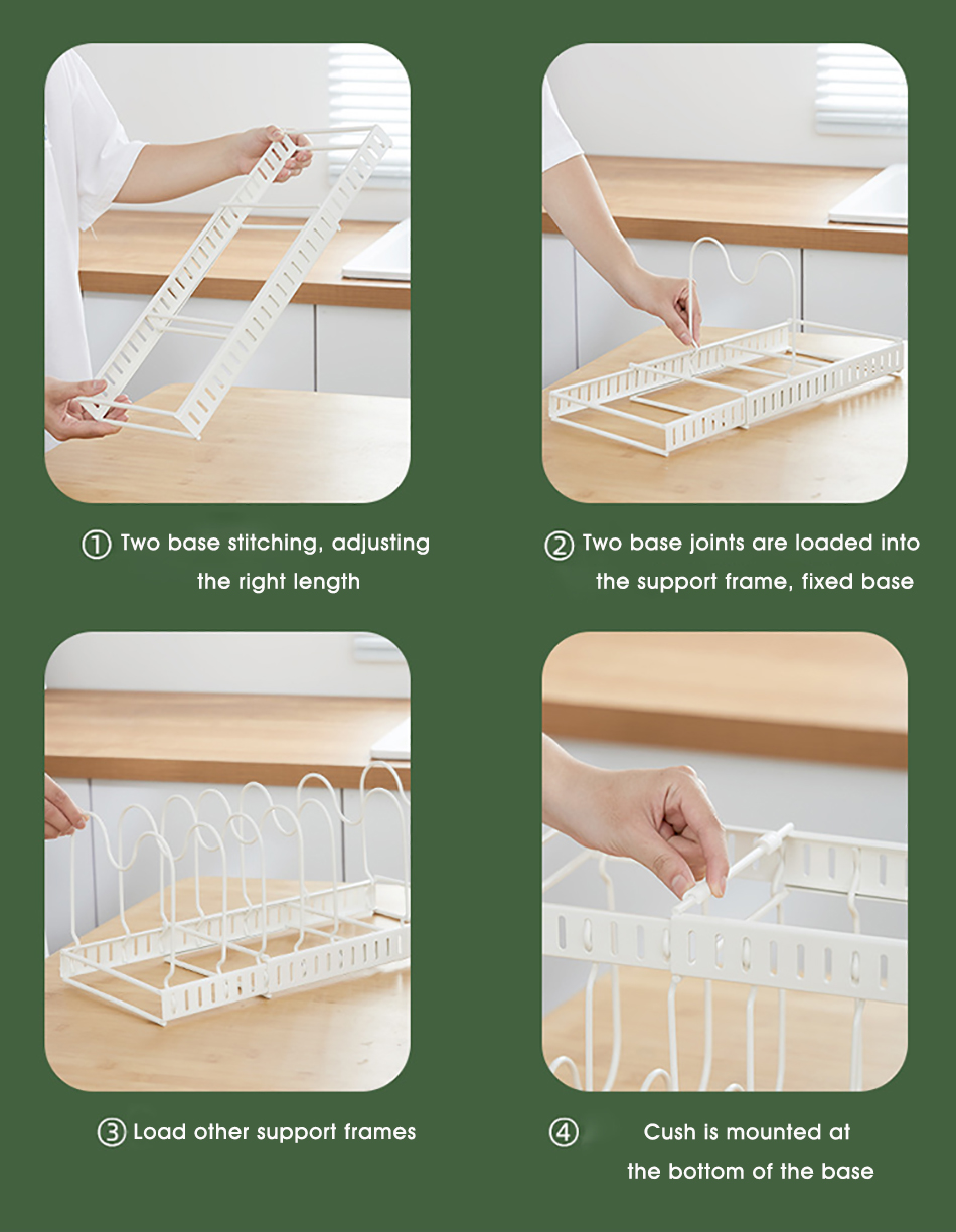 Organisateur de casseroles extensible, organisateur d'armoire de casseroles et poêles avec 4/7 compartiments réglables, organisateur d'armoire de cuisine