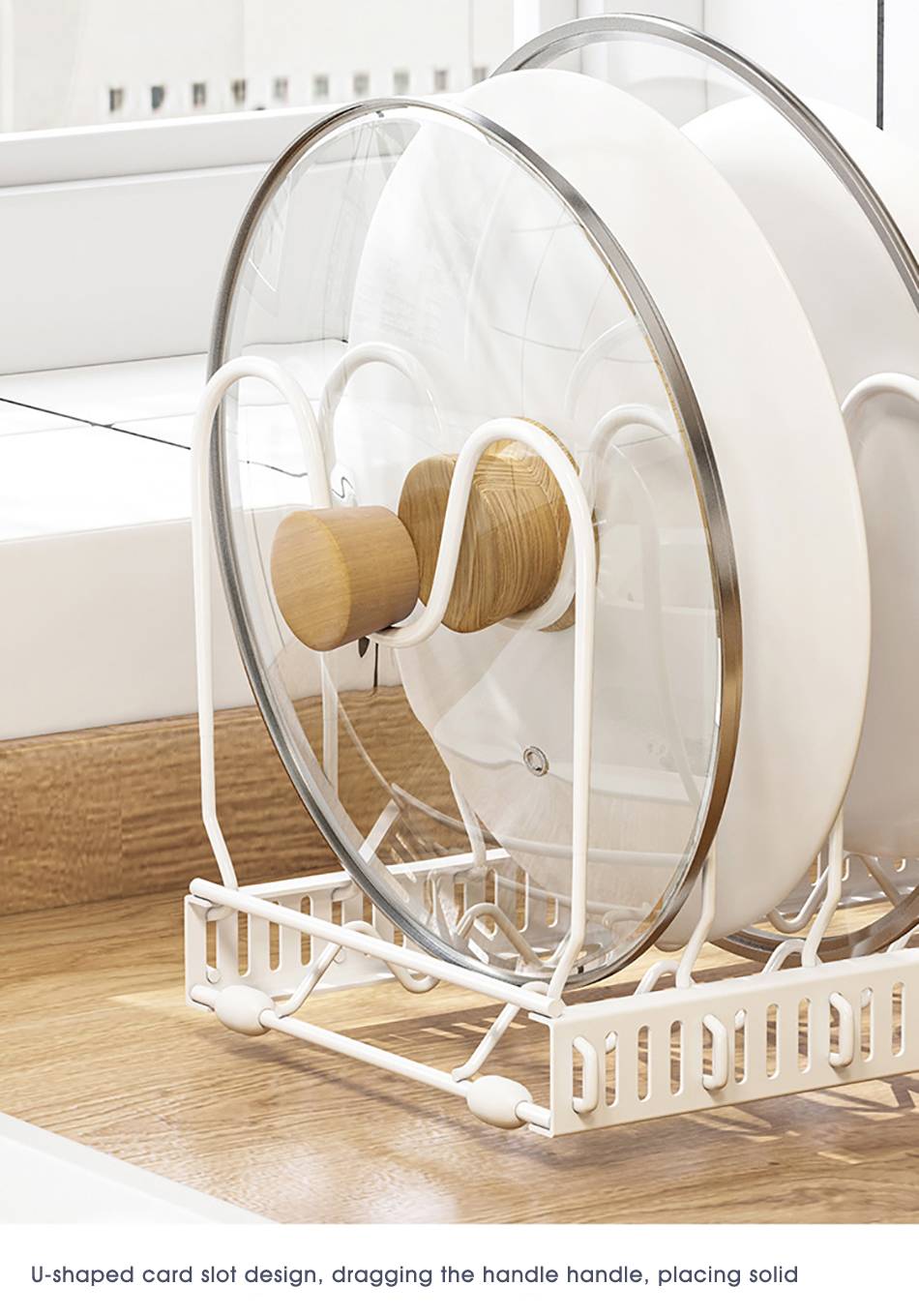 Organisateur de casseroles extensible, organisateur d'armoire de casseroles et poêles avec 4/7 compartiments réglables, organisateur d'armoire de cuisine