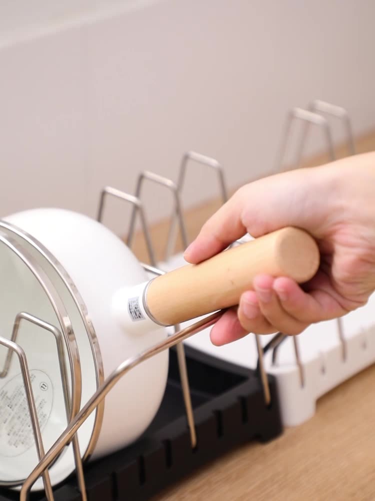 Organisateur de casseroles extensible, organisateur d'armoire de casseroles et poêles avec 4/7 compartiments réglables, organisateur d'armoire de cuisine