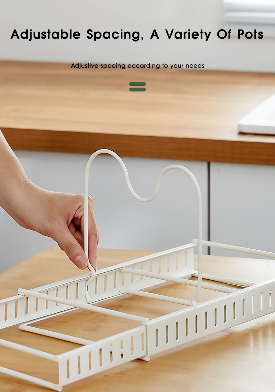 Organisateur de casseroles extensible, organisateur d'armoire de casseroles et poêles avec 4/7 compartiments réglables, organisateur d'armoire de cuisine