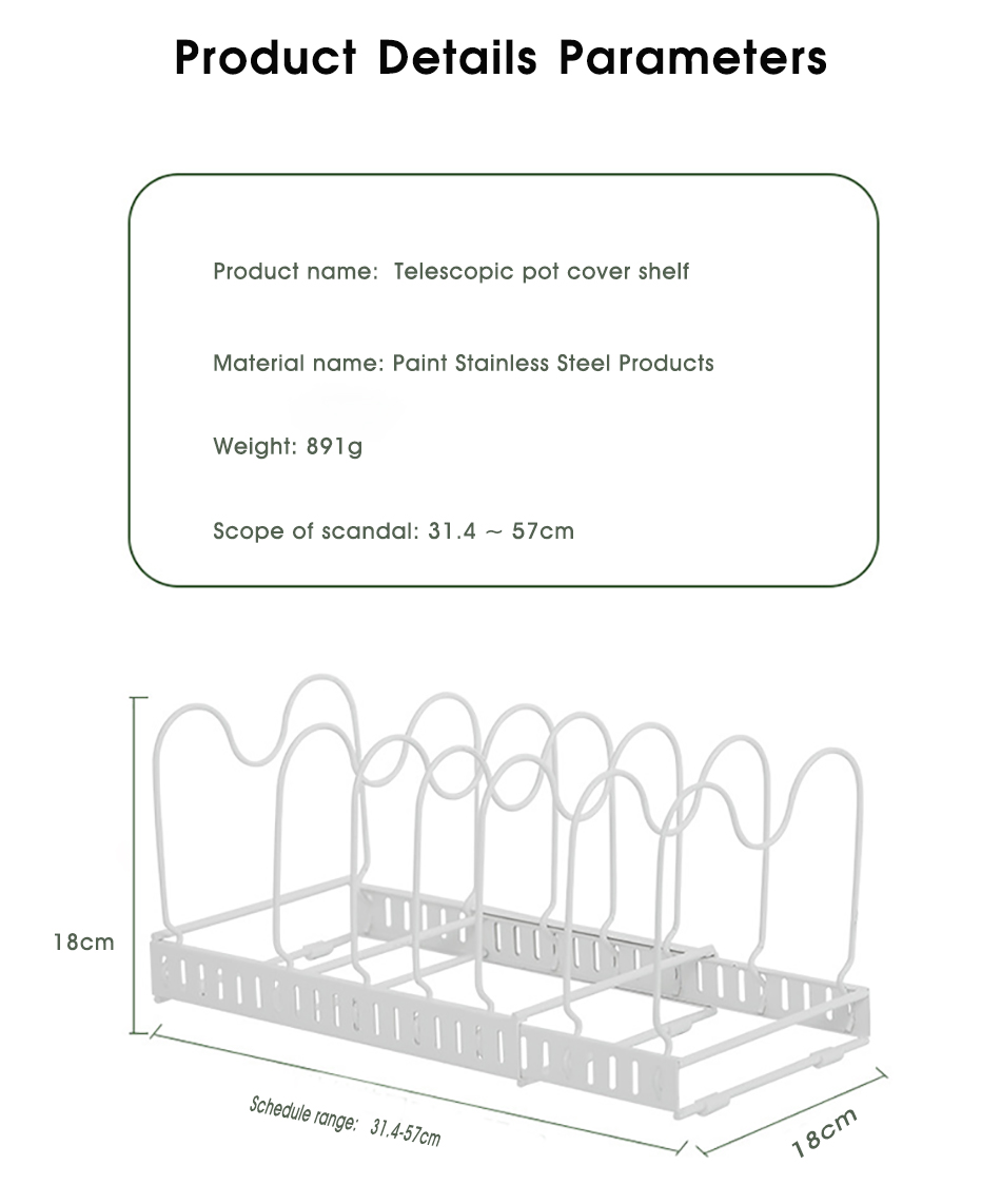 Organisateur de casseroles extensible, organisateur d'armoire de casseroles et poêles avec 4/7 compartiments réglables, organisateur d'armoire de cuisine