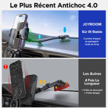 Support de téléphone pour tableau de bord pour car【vue la plus large à 360 ° 】 bras Long Flexible de 9 pouces, mains libres universel Auto pare-brise évent support de téléphone