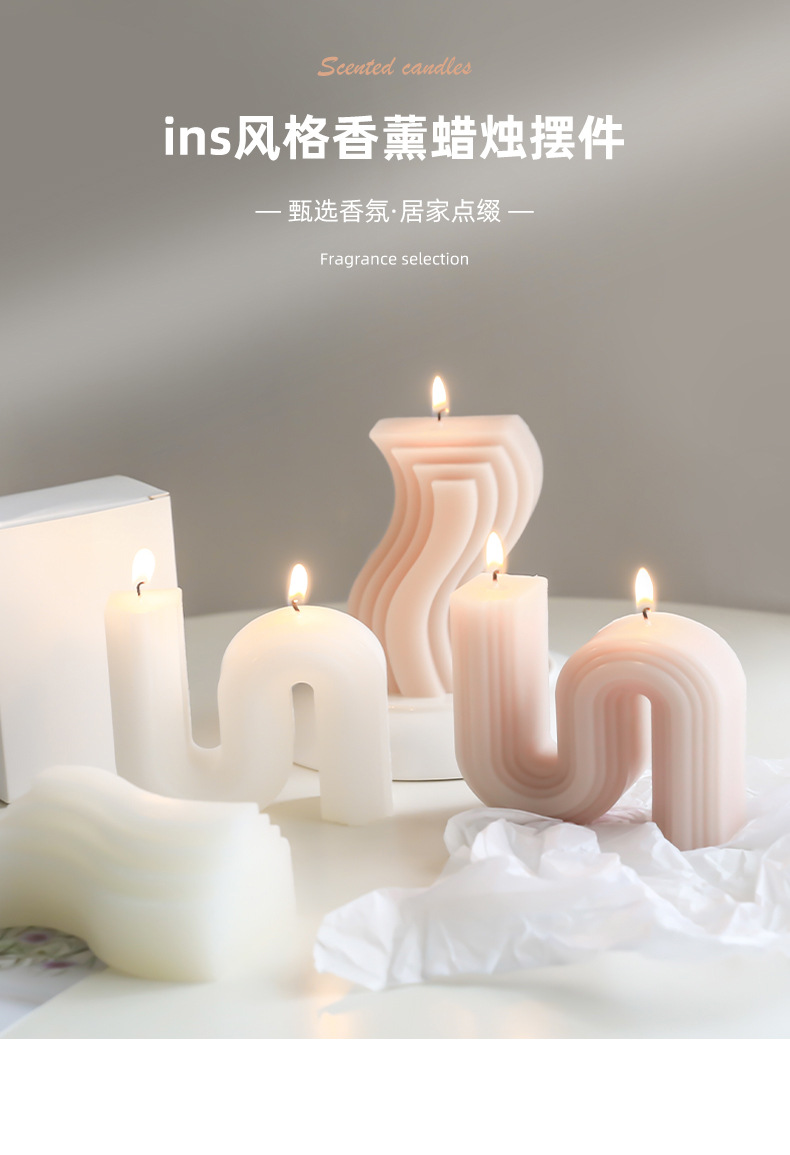 Piink – chandelle Piink extraterrestre créative, bougies blanches soja, bougies géométriques, parfum, accessoires de photographie, Boujie, décoration de la maison, cadeau