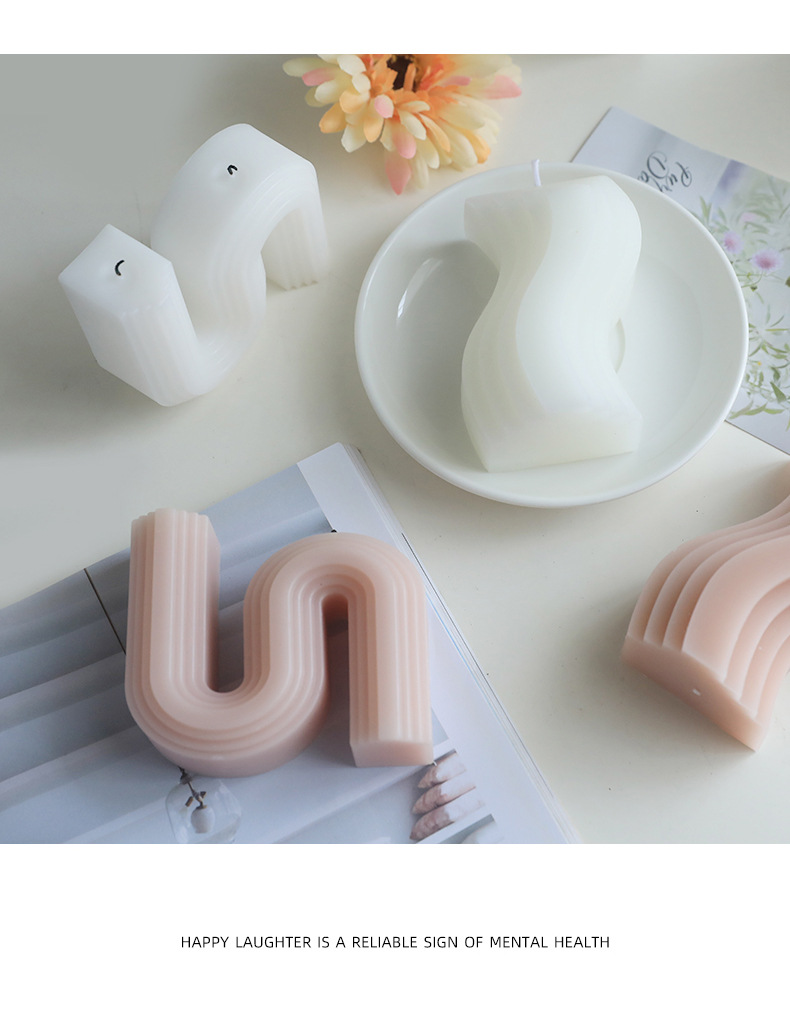 Piink – chandelle Piink extraterrestre créative, bougies blanches soja, bougies géométriques, parfum, accessoires de photographie, Boujie, décoration de la maison, cadeau