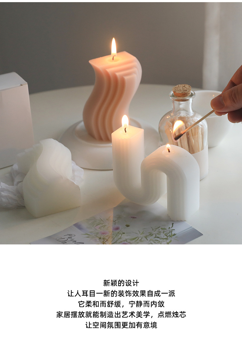 Piink – chandelle Piink extraterrestre créative, bougies blanches soja, bougies géométriques, parfum, accessoires de photographie, Boujie, décoration de la maison, cadeau