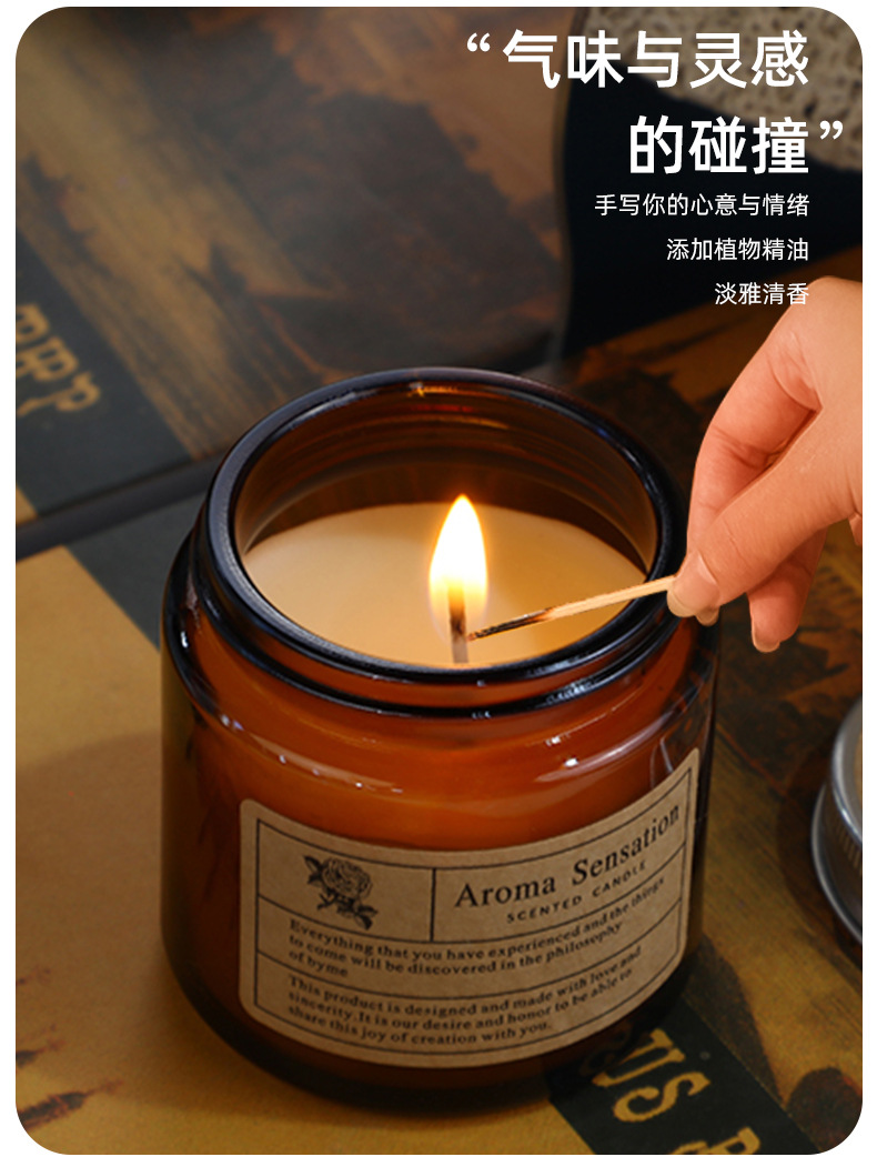 Bougies parfumées faites à la main, gobelets, ornements, sans fumée, pour la maison