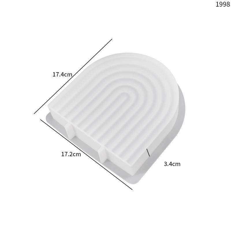 Moule en Silicone pour bougie arc-en-ciel, 14cm, bricolage, pont arc-en-ciel, géométrie, fabrication de bougies, moule de plâtre en résine, décoration artisanale pour la maison