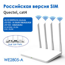 Wiflyer – routeur WiFi 4G WE2805 CAT4 300Mbps, pour la maison, carte SIM, antenne 4x5dbi, WAN LAN 300M Ethernet EC200TEUHA Modem 32 utilisateurs