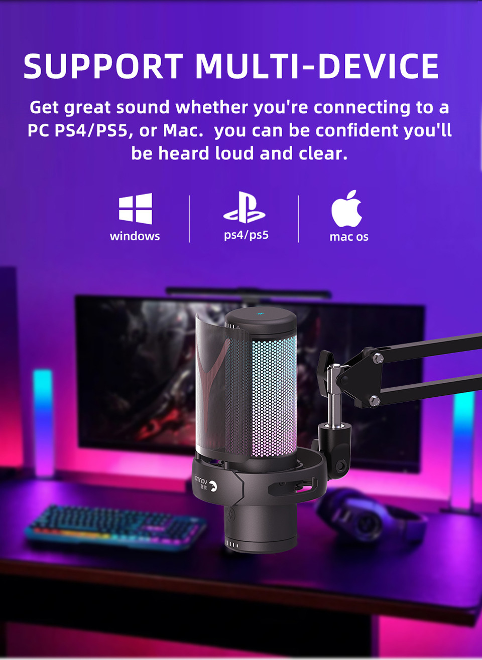 Yanmai – Microphone de jeu USB GM7 Yanmai – Microphone de jeu USB GM7