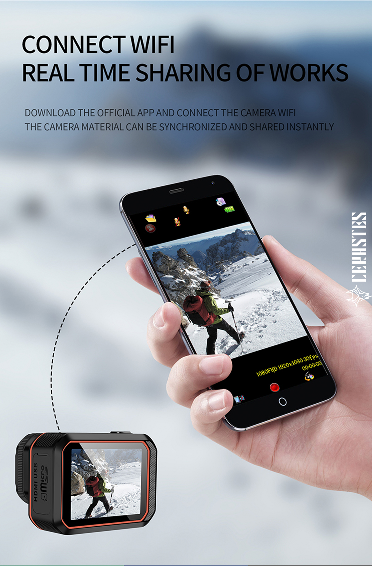 Ceraste – caméra d'action 4K60FPS