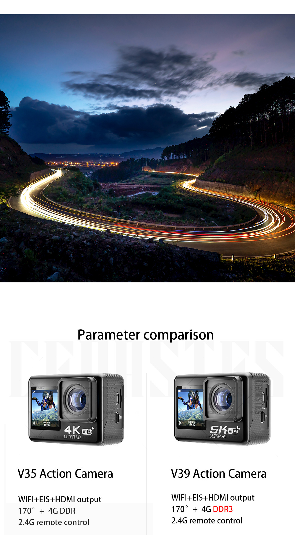 CERASTES – caméra de Sport Anti-secouement CERASTES – caméra de Sport Anti-secouement