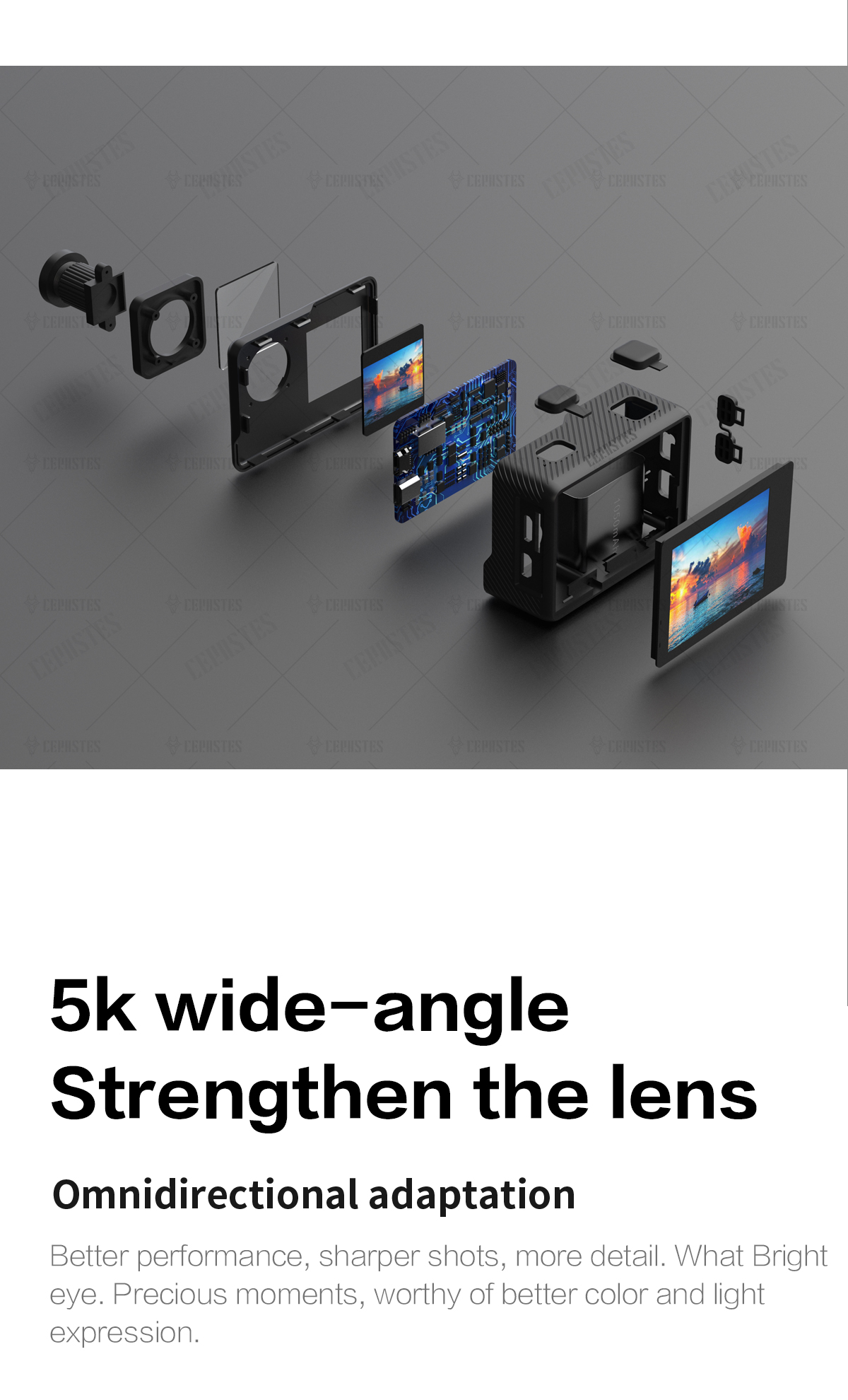 CERASTES – caméra de Sport Anti-secouement CERASTES – caméra de Sport Anti-secouement