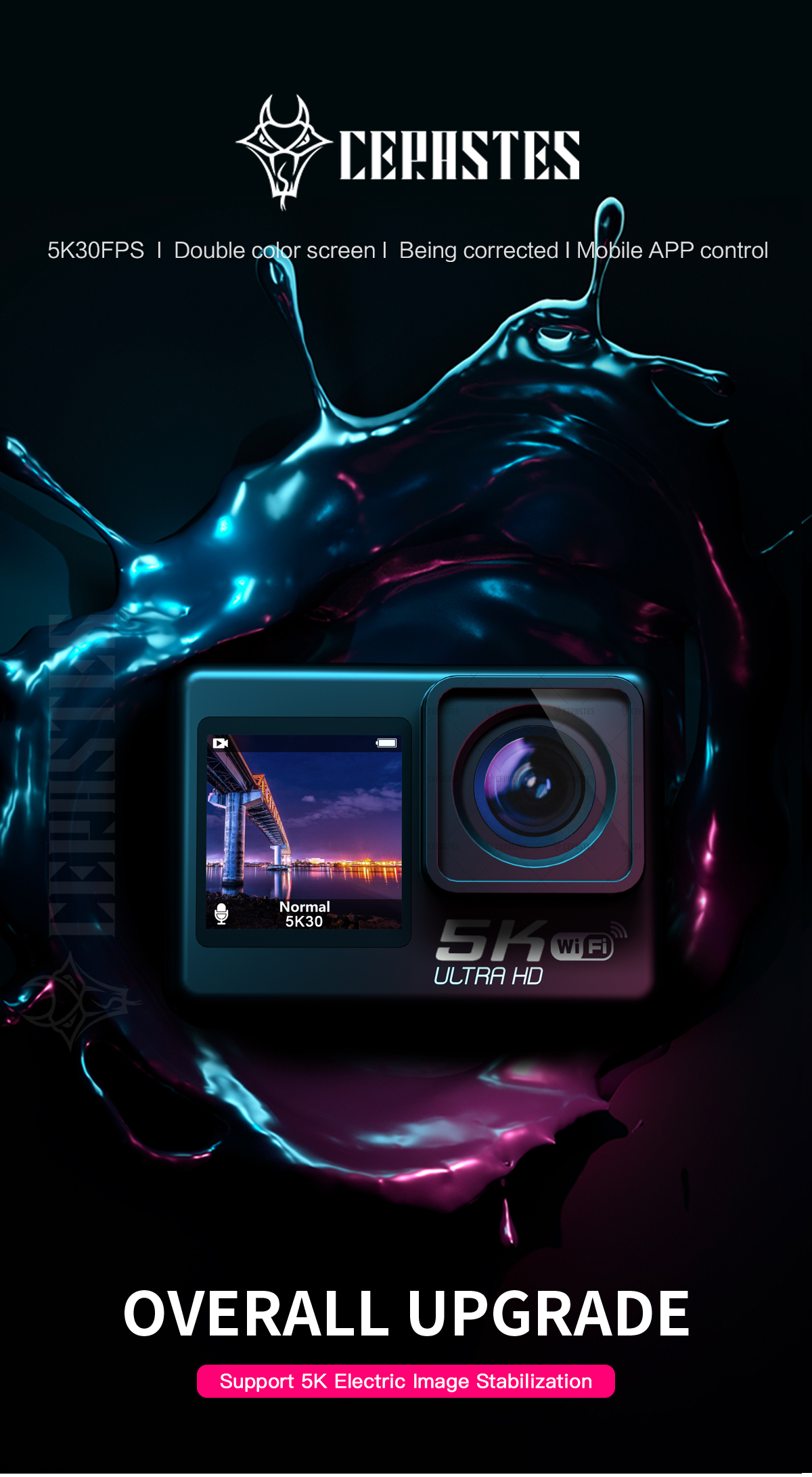 CERASTES – caméra de Sport Anti-secouement CERASTES – caméra de Sport Anti-secouement