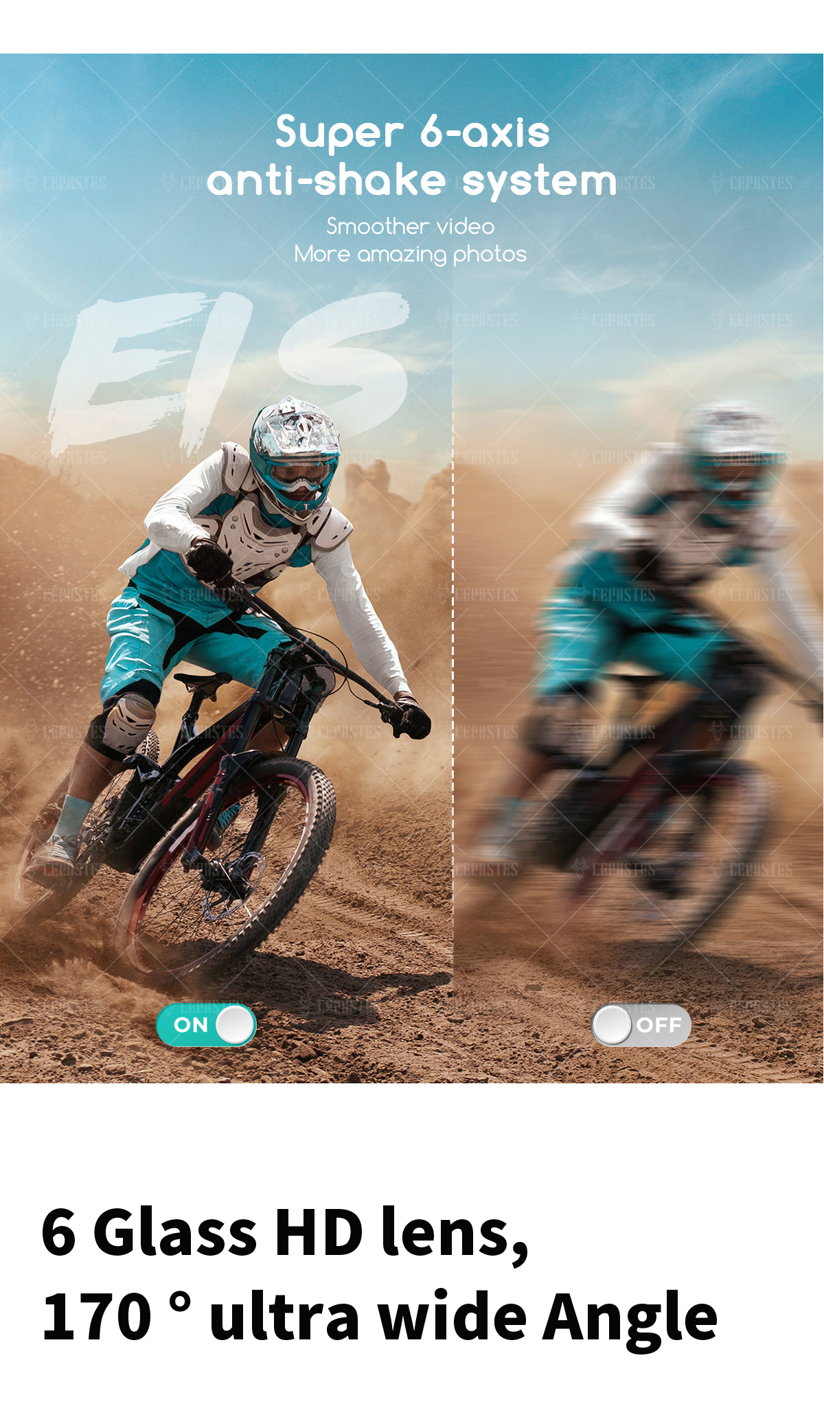 CERASTES – caméra de Sport Anti-secouement CERASTES – caméra de Sport Anti-secouement