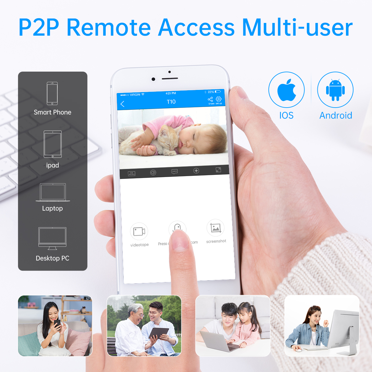 Jooan 1080P caméra IP sans fil