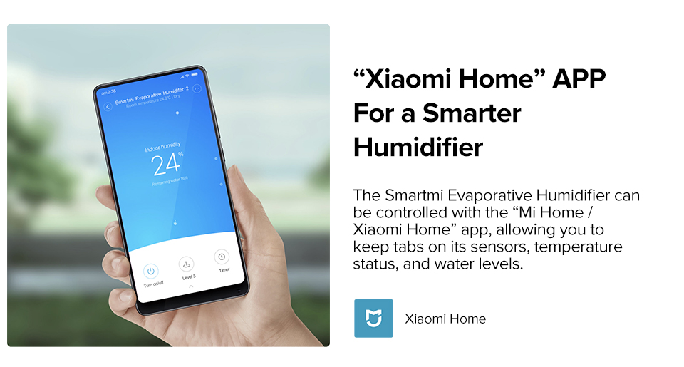Smartmi Humidificateur D'air 2, 4l, pour maison, blanc, mi st free, contrôle intelligent, appareil ménager