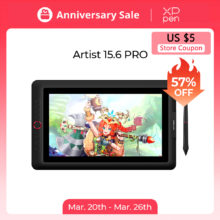 CODE:FRSEP30 (€30 off) XP-PEN Artist 15.6 Pro Tablette Graphique avec Ecran HD IPS 15.6 Pouces Stylet à 8192 Niveaux avec Fonction Inclinaison Compatible avec Mac et Windows