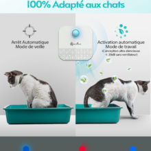 DownyPaws – purificateur d'odeurs intelligent pour chats, désodorisant de litière pour chiens, toilettes, nettoyeur d'air Rechargeable, désodorisation d'animaux de compagnie, 4000mAh