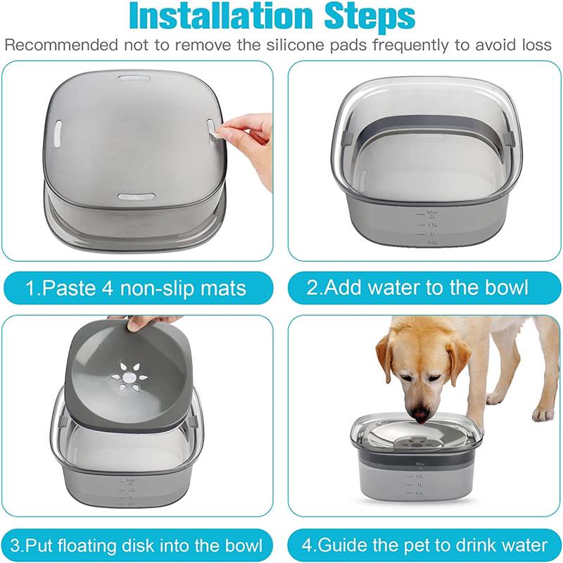 Gamelle chien Distributeur d'eau flottant Transparent Gamelle chien Distributeur d'eau flottant Transparent