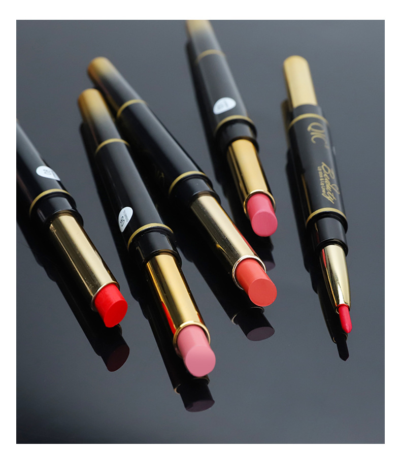 Rouge à lèvres 2 en 1, crayon longue durée, rose, imperméable, mat, contour, maquillage, cosmétiques Rouge à lèvres 2 en 1, crayon longue durée, rose, imperméable, mat, contour, maquillage, cosmétiques