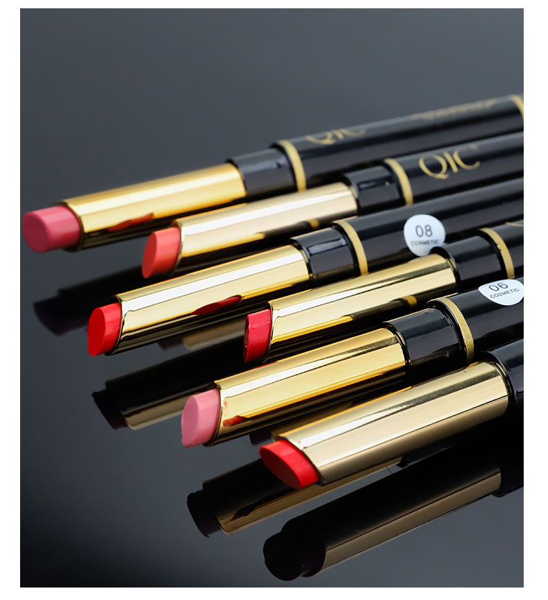 Rouge à lèvres 2 en 1, crayon longue durée, rose, imperméable, mat, contour, maquillage, cosmétiques Rouge à lèvres 2 en 1, crayon longue durée, rose, imperméable, mat, contour, maquillage, cosmétiques