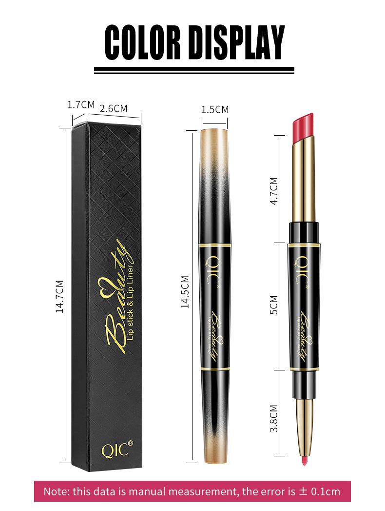 Rouge à lèvres 2 en 1, crayon longue durée, rose, imperméable, mat, contour, maquillage, cosmétiques Rouge à lèvres 2 en 1, crayon longue durée, rose, imperméable, mat, contour, maquillage, cosmétiques