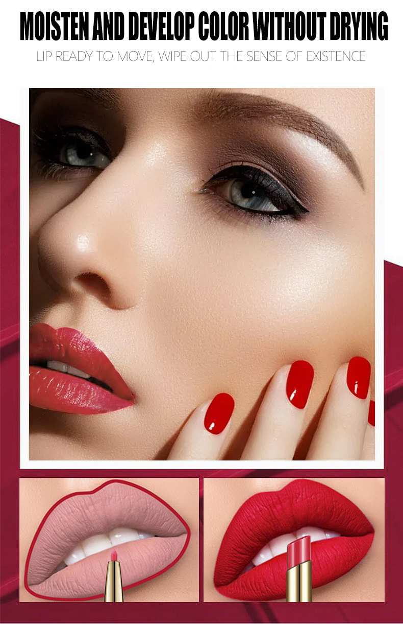 Rouge à lèvres 2 en 1, crayon longue durée, rose, imperméable, mat, contour, maquillage, cosmétiques Rouge à lèvres 2 en 1, crayon longue durée, rose, imperméable, mat, contour, maquillage, cosmétiques