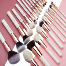 Jessup – ensemble de pinceaux de maquillage professionnels, 6-25 pièces, brosses de maquillage synthétiques naturelles, poudre de fond de teint, surligneur blanc perle T215