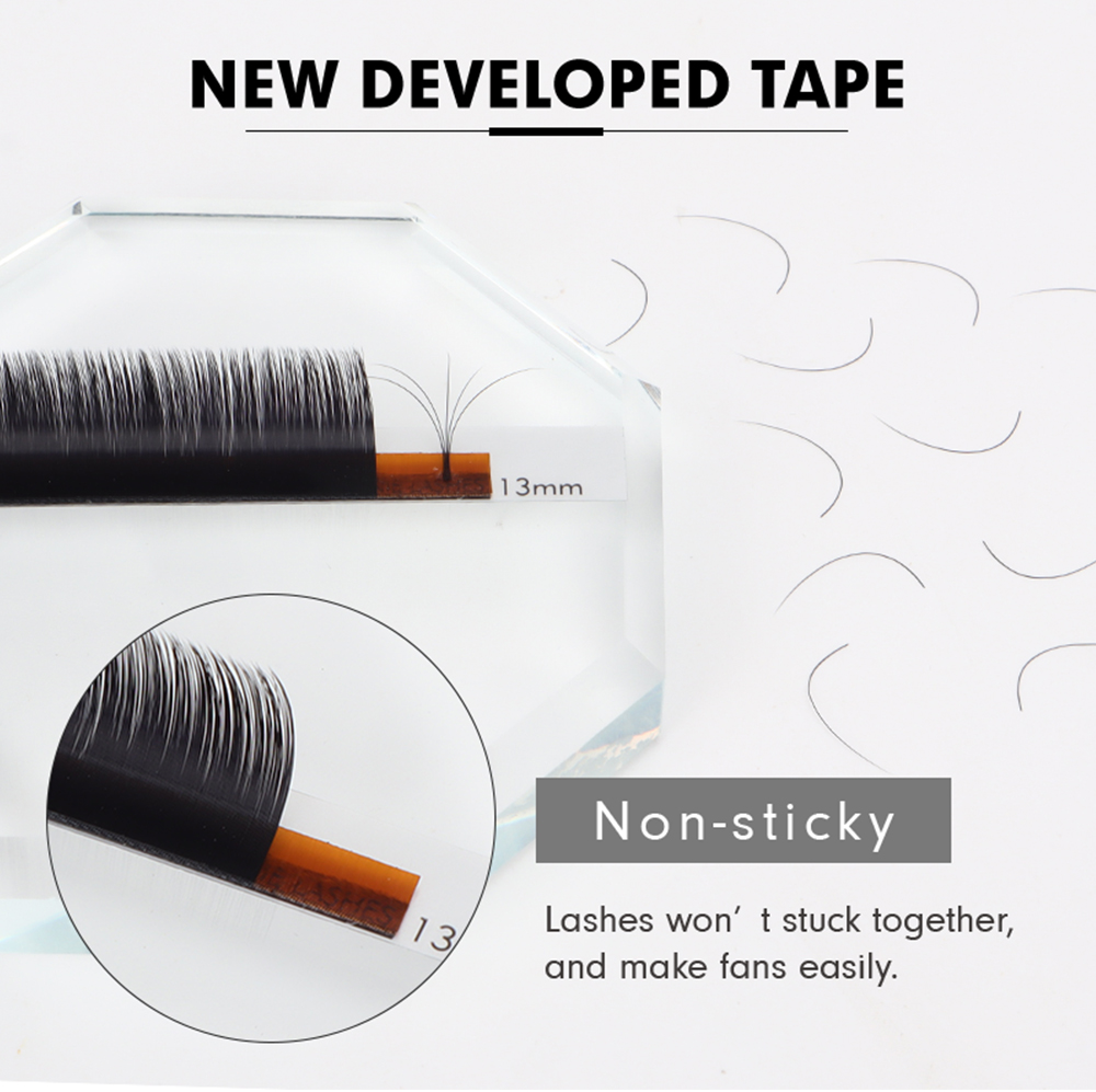 GENIELASH – Extensions de cils individuels en vison, Volume, naturels, 12 rangées, 0.07/0.10, 8-15mm