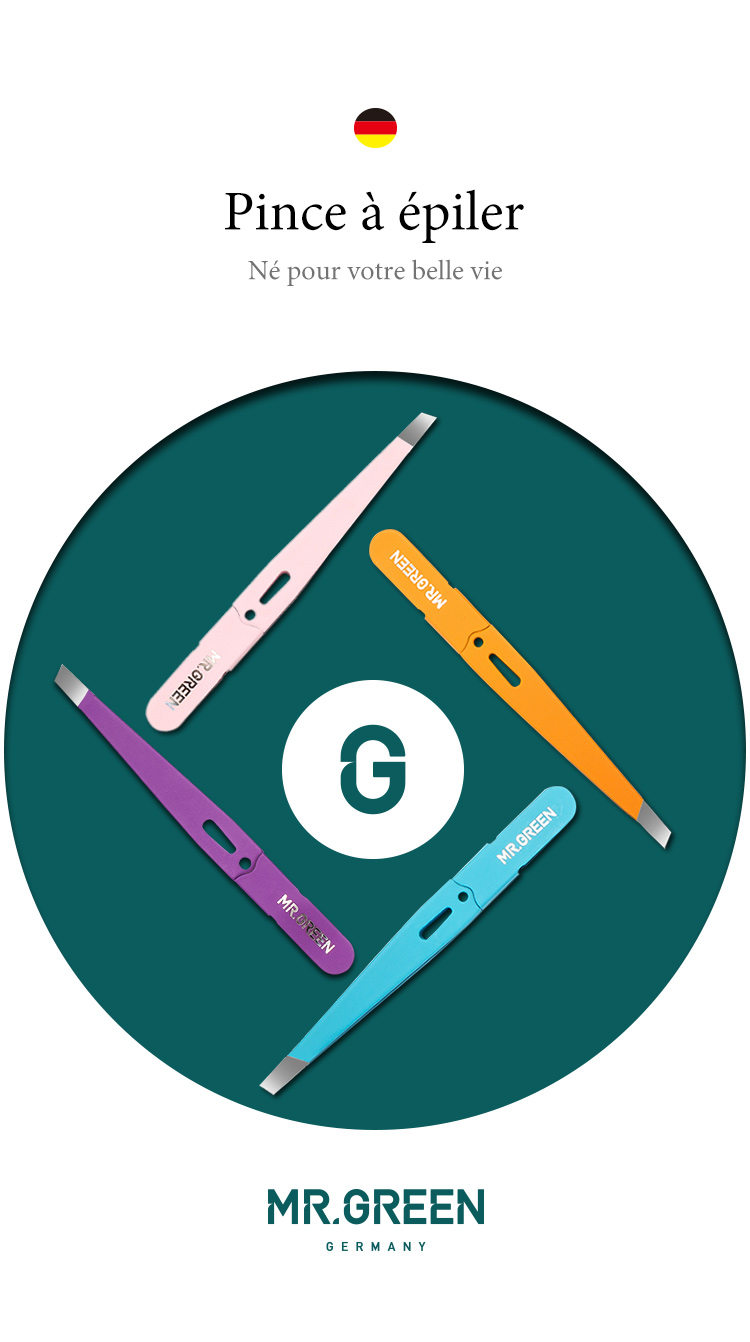 MR.GREEN – pinces à sourcils colorées